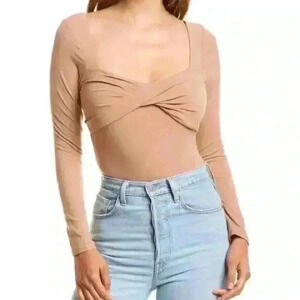 NWT! Astr the Label Twist Front Bodysuit Long Sleeve